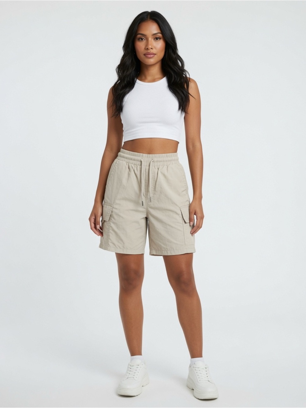 Women’s High Rise Casual Cargo Shorts